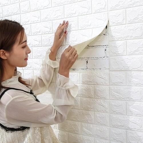 5pcs Wall Brick Sticker Self-adhesive Wallpaper Creative PE Three-dimensional Wallpaper Simple Modern Decoration 70*77CM