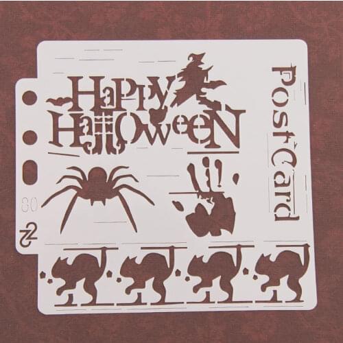 5pcs Halloween spider Layering Stencilsr Spray stencil DIY Scrapbook photo album Decorative Embossing DIY Paper Card Crafts