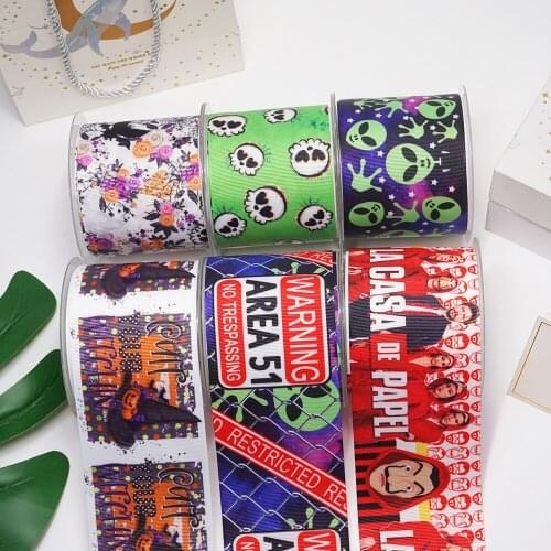 Free shipping 3 inch 4th of July Cartoon Printed Grosgrain Ribbon Craft Suppliers 53856