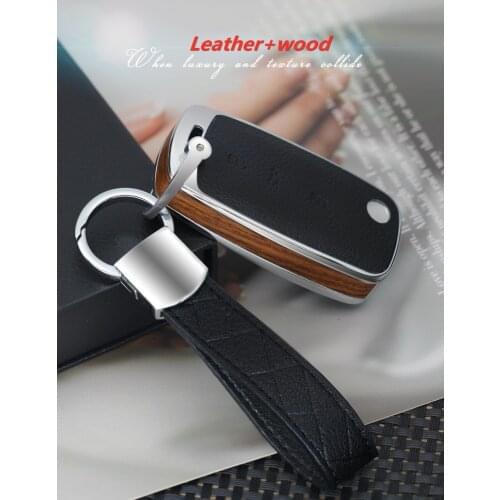 Alloy Leather Car Key Case For Volkswagen VW Passat Golf Jetta Bora Polo Sagitar Tiguan Auto Key Bag Cover Protector