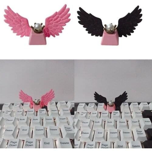 DIY Personalized Keycap Beautiful Girl Angel Wing Pink Cute Keycap Mechanical Keyboard Kids Toys Animation