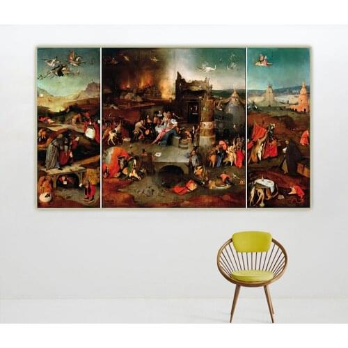 Citon Hieronymus Bosch《The Temptations of St. Anthony,1501》Canvas Oil Painting Artwork Poster Picture Wall Background Decoration