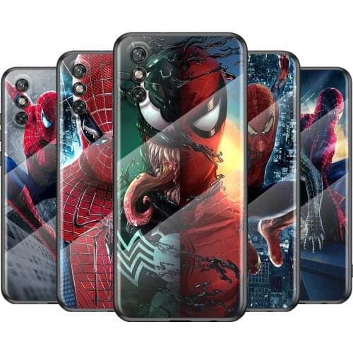 Cool Marvel Spider Man For Huawei Y6 Y7 Y9 Y5P Y6P Y8S Y8P Y9A P Smart Z 2019 2020 2021Tempered Glass Cover Phone Case