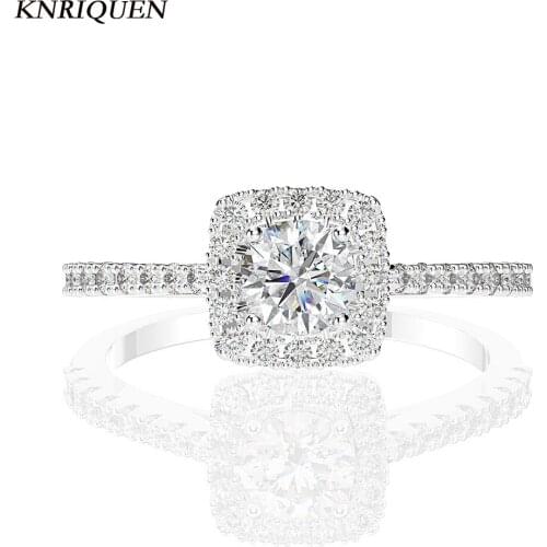 Luxury 925 Sterling Silver High Carbon Diamond Wedding Engagement White Rings for Women Sparkling Fine Jewelry Anniversary Gift
