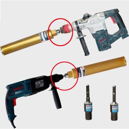 MX drill bit converter adapter rod diamond dry water drill round handle square impact drill open converter 22mm Thread bit