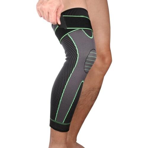 Ship From USA Lengthen Stripe Sports Knee Protector Pads Non Slip Bandagem Elastica Leg Support Long Knee Pads Knee Warm Sleeves