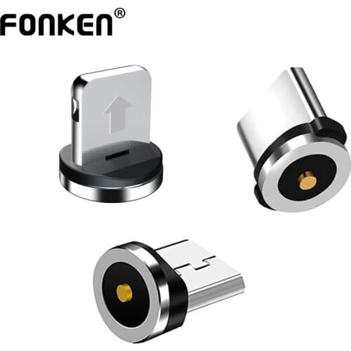 FONKEN Magnetic Cable Adapter Micro USB Type C Dustproof Magnetic Tips For Iphone Magnet Charger Connector Mobile Phone Plug