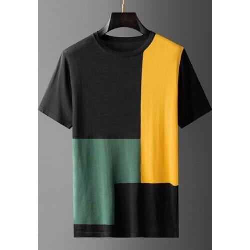 Mens 2021 summer new short t-shirt casual fashion simple round neck tops