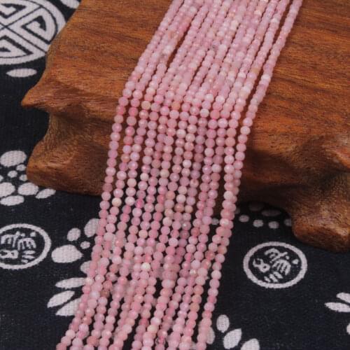 Bhd 2mm 3mm Natural Pink Opal Stone Round Faceted Fine Gemstone Loose Beads DIY Accessories for Necklace Bracelet Jewelry Making