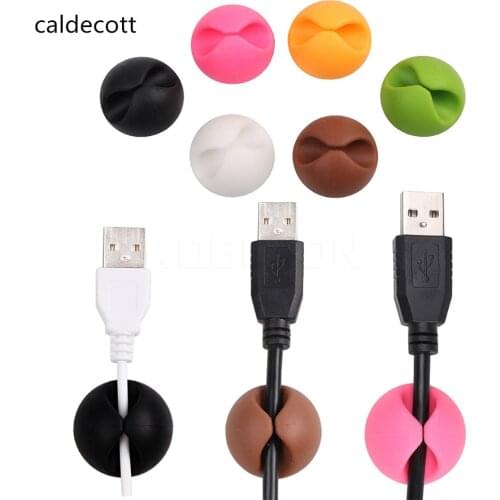 Caldecott New 3pcs/lot Hard Plastic Black Cable Wire Organizer Clip Tidy USB Charger Cord Holder for desktop Cable Fixed clamp