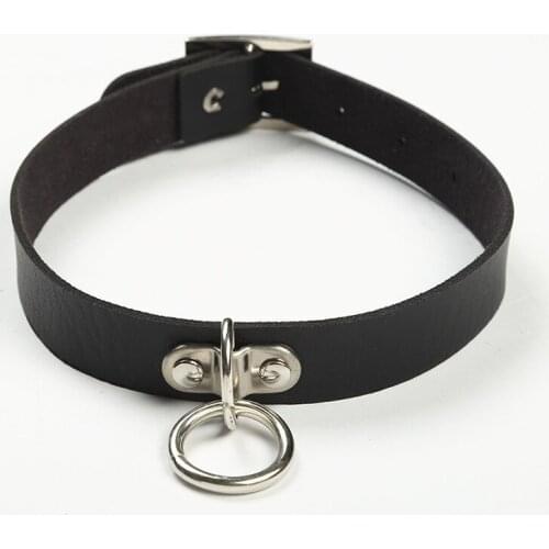 Pendant Necklace Sexy Collar Restraints Choker Neck Punk Gothic PU Leather Hip Hop Jewelry Gift