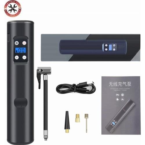 Portable Air Compressor Mini Tire Inflator Wireless Car Inflatable Pump 12V Rechargeable Digital LCD Electric Tire Inflator