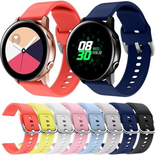 20mm 22mm Band for Samsung Galaxy Watch 3/46mm/42mm/active 2 Gear s3 Frontier/S2 silicone bracelet Huawei GT/2/2e/GT2 Pro strap