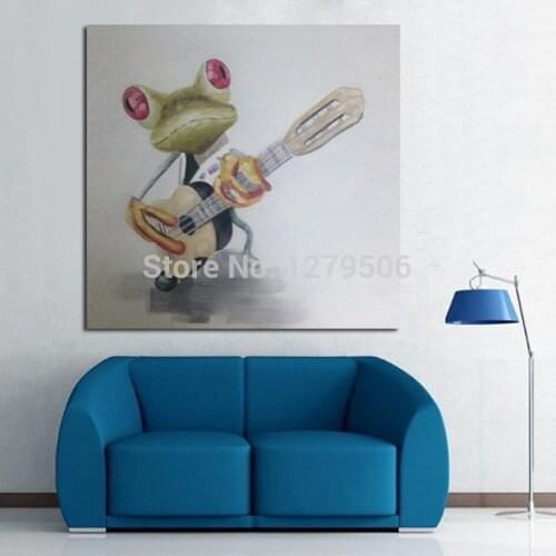 Pure Handmade Top Canvas Art Painting Frog Oil Paintings on the Wall Pop Art Wall Pictures for Living Room Wall Decoration Home
