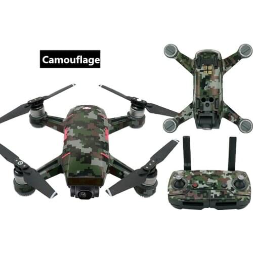 Spark Drone Sticker with 3 Battery Stickers Carbon Fiber Skin Decals For DJI Spark Drone Accessories