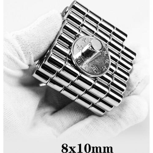 5~100PCS 8x10 mm Super Strong Cylinder Rare Earth Magnet Round Neodymium Magnets 8mm x 10mm Small Magnet Disc 8*10 mm N35 8x10mm