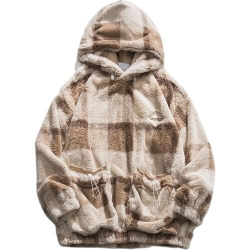 Japanese Plaid Embroidery Hoodies Sweatshirt 2020 Harajuku Hoodie Hip Hop Streetwear Hoodie Autumn Casual Cotton Hooded Pullover