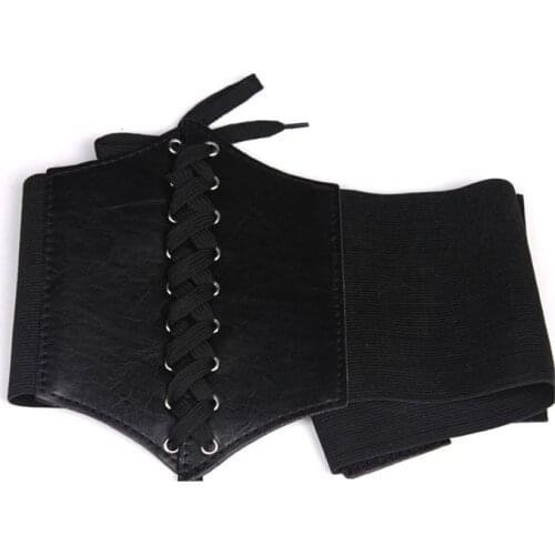 Women Corset Wide PU Leather Slimming Body Belt Elastic High Waist Shaping Girdle Bands Belts LXH