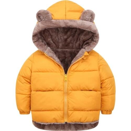 Winter kids jacket children warm hooded outerwear coat for boys girls 2-6 Years toddler snowsuit on both side jacket