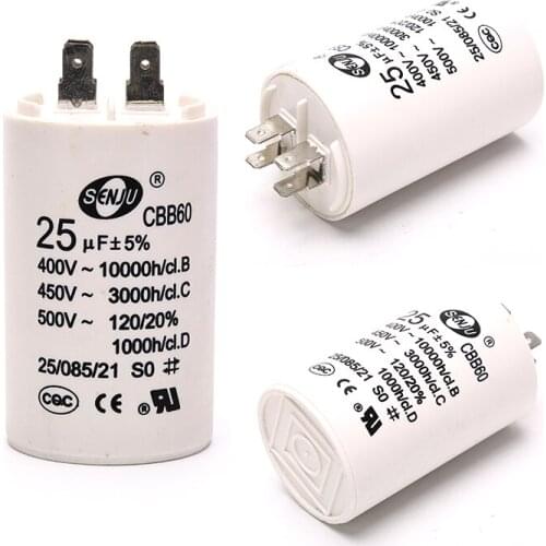 1PC CBB60 AC450V 25UF 50/60Hz Capacitor Motor Conditioner Compressor Start Capacitor