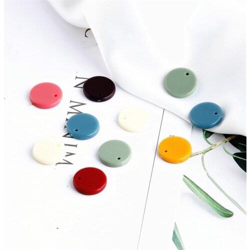 10pcs Candy Color Acrylic Round Charms Pendants DIY Bracelet Earrings Making Women Girls Handmade Summer Jewelry Accessories