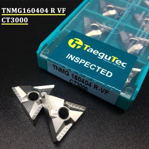 10PCS TNMG160404 R VF CT3000 External Turning Tool Cermet Grade TNMG Right Carbide Inserts Lathe Cutter Tools Turning Insert