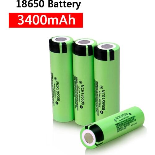 100% Original 18650 Battery 3.7V NCR18650B 3400mAh Lithium For Flashlight batteries Rechargeable Battery 10A Power