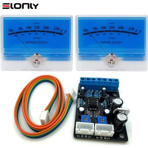 2pcs Classic McIntosh Lake Water Blue VU Meters with 1pc Driver Board Tube Audio Amplifier DB Power Discharge TN-90 w/Backlight