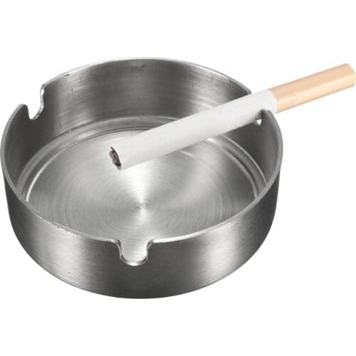 8x3cm Stainless Steel Ashtray Metal Cigarette Ash Holder Cigar Jar Home Hotel Restaurant Bar Internet Cafe Smoking Accessories