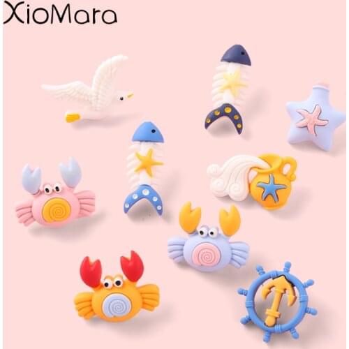 Under The Sea Cute Creatures Pins Crab Seagull Starfish Peace Dove Brooches Sea Cuties Badges Cartoon Jewelry Gifts Accessories