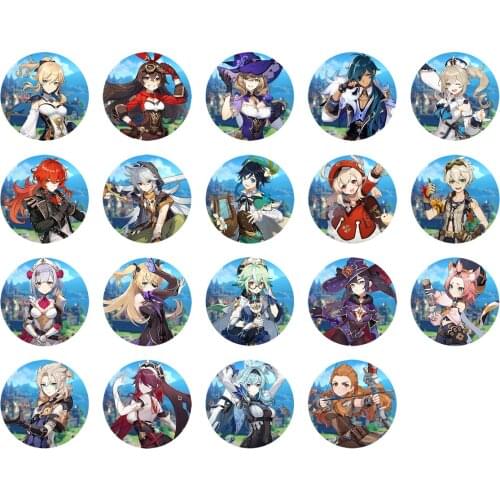 Genshin Impact Anime Game Jean Diluc Razor Noelle Badge Brooch Pins