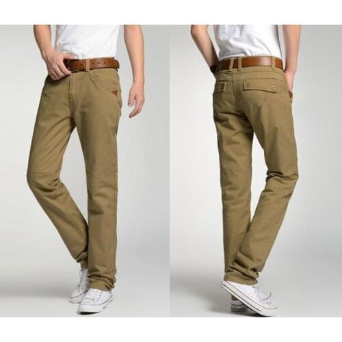 New Mens casual pants Fashion Cotton pocket Big Size straight leg pants Long Man Trousers Bottoms Khaki black army green 34 38