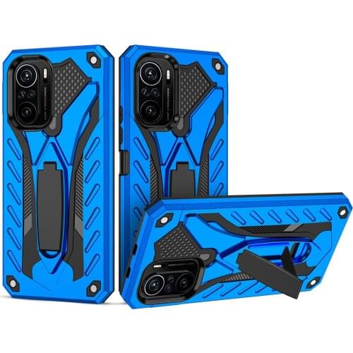 For Xiaomi Poco F3 Case Punk Style Phone Holder Rubber Bumper Armor Case Back Cover For Mi M3 Pro 5G K40 Pro Note 10 F3 Coque