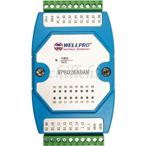 The digital input module switch module Isolated 16 DI RS485 MODBUS communications