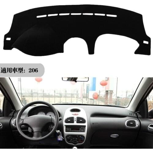 For Peugeot 206 2004 2005 2006-2008 Dashboard Cover Sun Shade Dash Mat Pad Carpet Car Stickers Interior Accessories