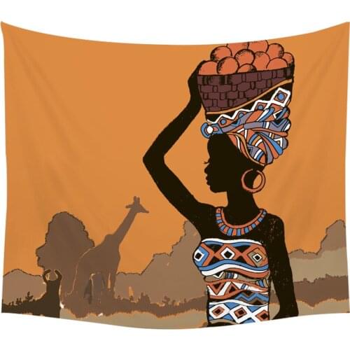 African Woman Background Wall Tapestry Background Cloth Tapestries Home Decoration Mural Bohemian Wall Hanging