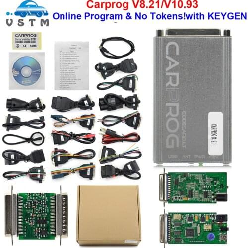 Carprog with keygen CarProg V10.93 10.05 ECU Chip Tunning Car Repair Tool Carprog V8.21 Online Car prog (With 21 Items Adapters