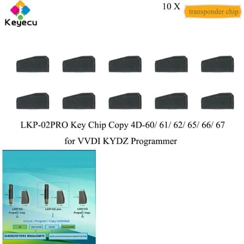 KEYECU 10PCS/Lot LKP-02PRO Remote Car Key Transponder Chip Copy 4D-60/ 61/ 62/ 65/ 66/ 67 Used for VVDI KYDZ Programmer
