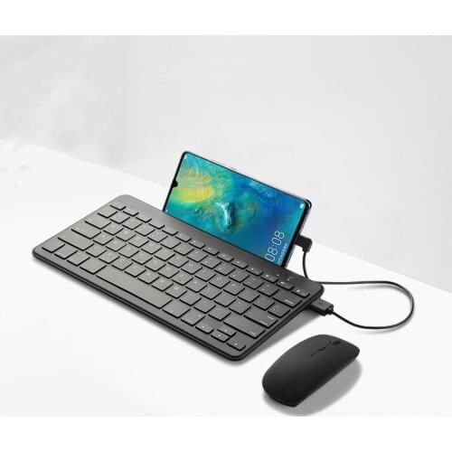 Wried Keyboard For Huawei Mate 30 20 Pro P30 P20 lite P Smart Y5 Y6 Y7 Y9 Phone Ultra Slim Mini Wired Keyboard With Stand Case