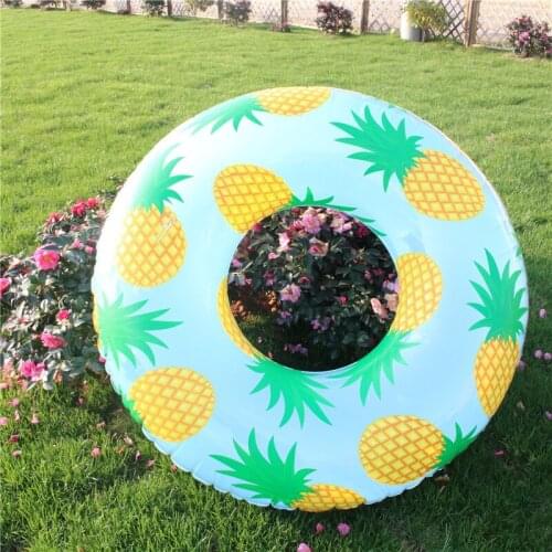 Adult Swimming Ring Giant Inflatable Pineapple Thickened PVC Floating Bed Outdoor Beach Party Toy Seat Ring
