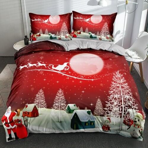 3D Bedding Set Red Duvet Cover Set Quilt Covers Sets Comforter Case King Queen Full Twin Size Custom Christmas Home Textile