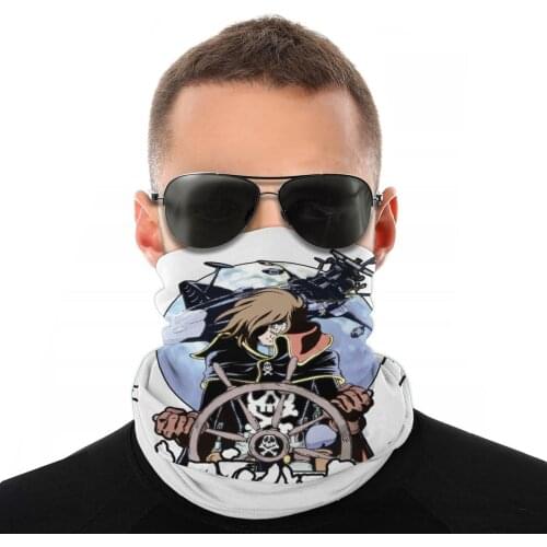 Space Pirate Captain Harlock Scarf Half Face Mask Tube Scarf anime manga Tubular Bandana Protective Headband Outdoor Hiking