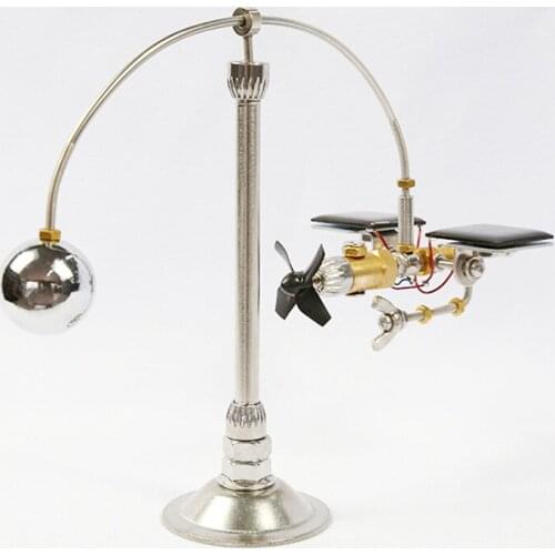 Creative solar cute small airplane high-tech ornaments automatic rotation handmade diy production