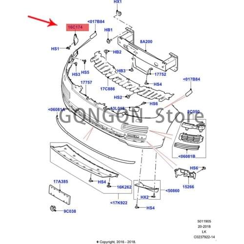 CAR front bumper bracket 2013 -2021lan dro ve rra nge rov er bracket-mudguard fixing front bumper clip bumper bracket leaf buckl