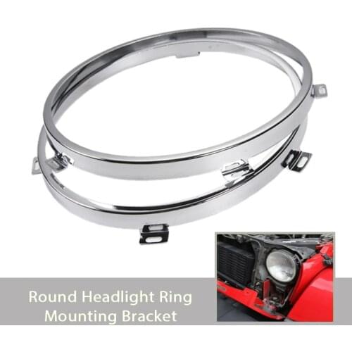2Pcs for Jeep Wrangler Jk Tj 07-17 7-Inch Led Headlight Round Ring Mounting Bracket for Headlight Mounting Lamp Holders Black