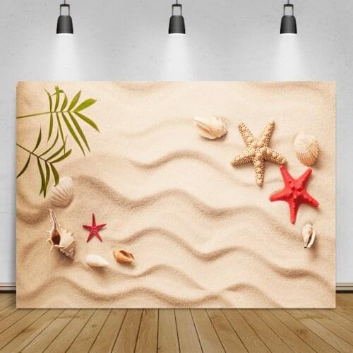 Laeacco Tropical Sand Beach Starfish Shell Coral Summer Party Baby Portrait Photo Backdrop Photographic Backgrounds Photo Studio