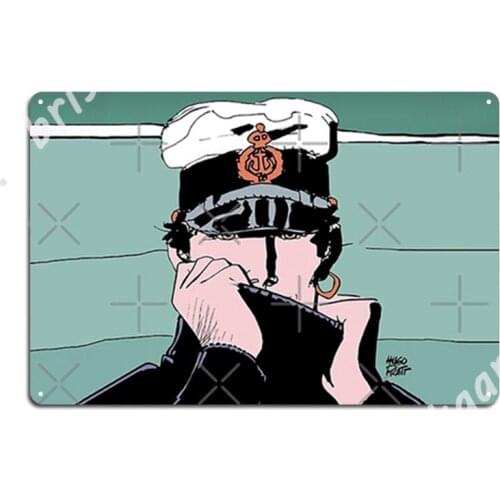 Corto Maltese In A Sweater Metal Signs Bar Cave Garage Decoration Wall pub Retro Tin sign Posters