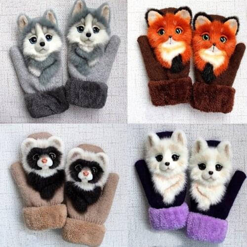 Cute Cartoon Thick Warm Kids Gloves Winter Finger Mittens Girls Boys Warm Gloves Winter Children Gloves Helloween Christmas Gift