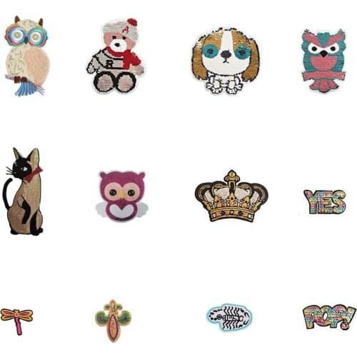 Fashion Cartoon Sequins Hot melt adhesive Iron no patch Badges Sewing Embroidery DIY Patches Accessories 1~10pcs for sale