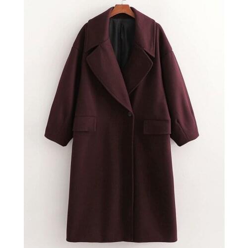 2021 New Winter Woolen Coat Women Solid Clothing Fashion Women Jacket Loose Big Pocket Long Overcoat Female Casual Wool Coat